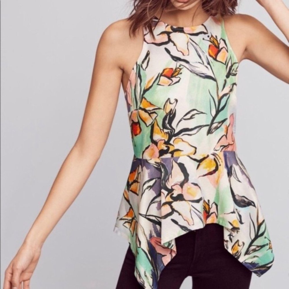 Anthropologie HD In Paris Lucille Peplum Blouse